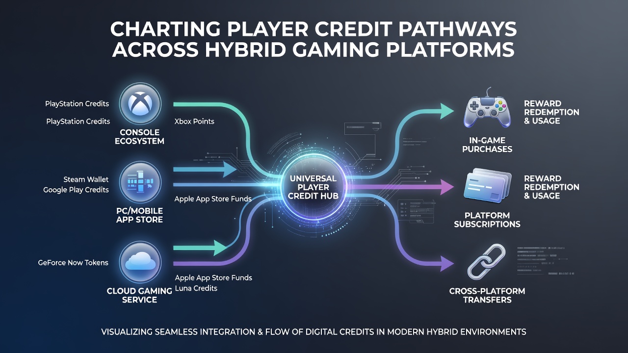 Diagram showing real-time credit ledger updates between casino game modules