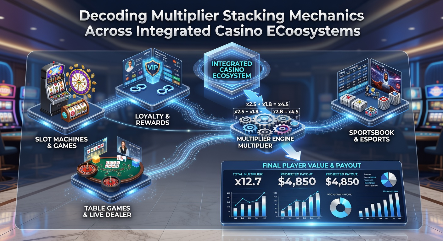 Flowchart illustrating how multipliers transfer from slot sessions into poker and roulette within the same casino ecosystem