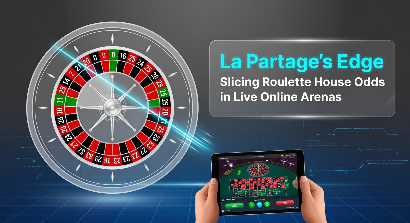 Dynamic close-up of a live online roulette wheel spinning under studio lights, highlighting the zero pocket that triggers La Partage rules