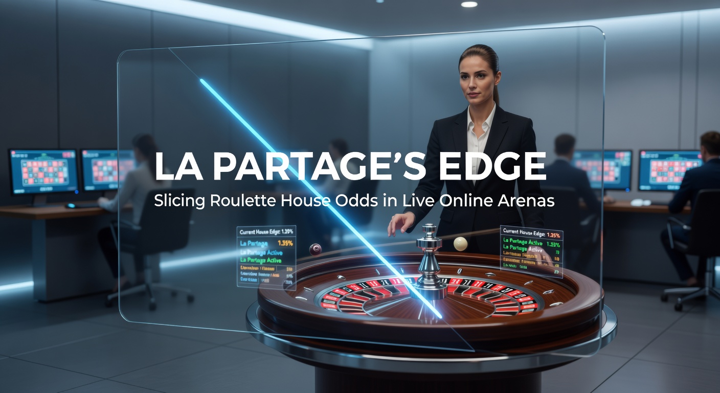 Live dealer at a French Roulette table demonstrating La Partage payout on a zero outcome, with chips and electronic display visible