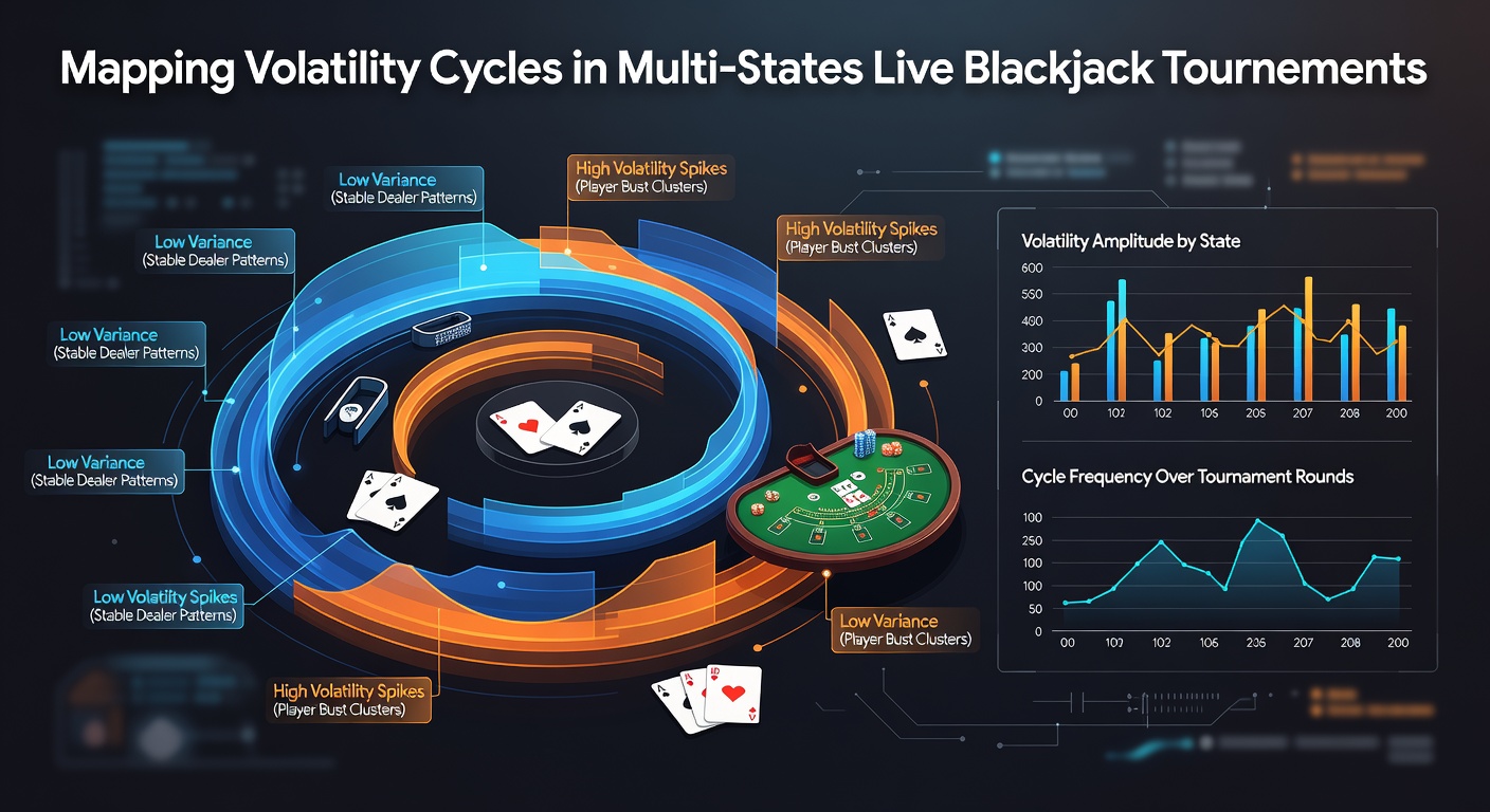 Volatility mapping chart showing blackjack tournament data across multiple states