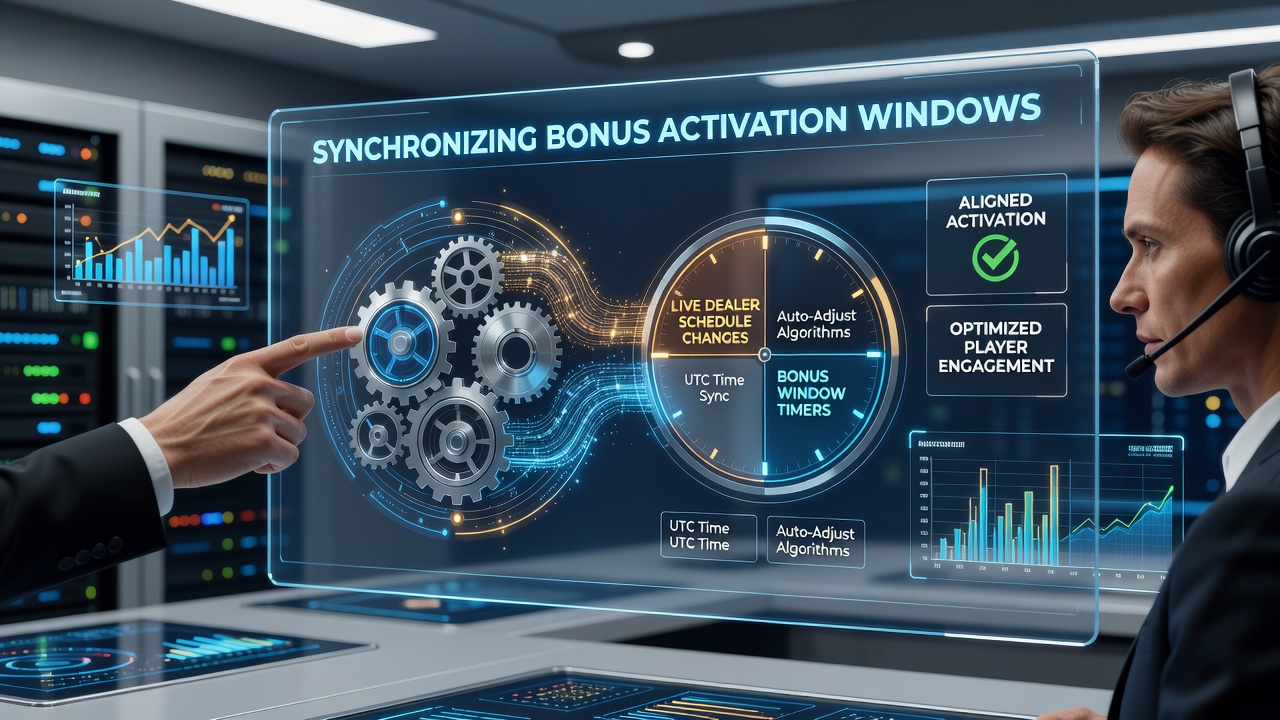 Online platform dashboard showing synchronized bonus timers and live dealer availability calendars